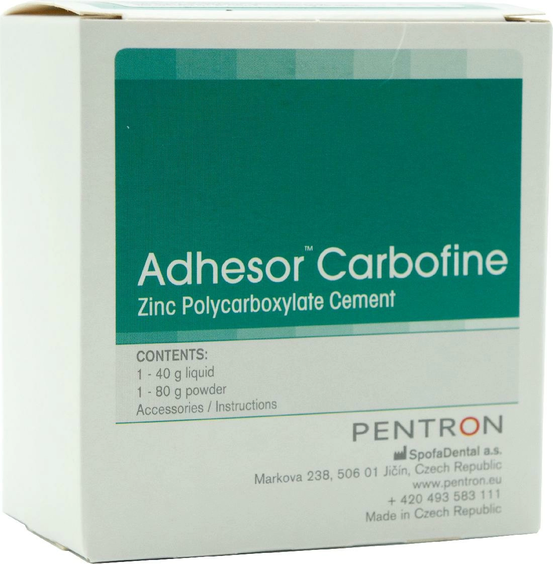 Адгезор Carbofine цинкополикарбоксилантный цемент 80 гр.+40 мл., Чехия