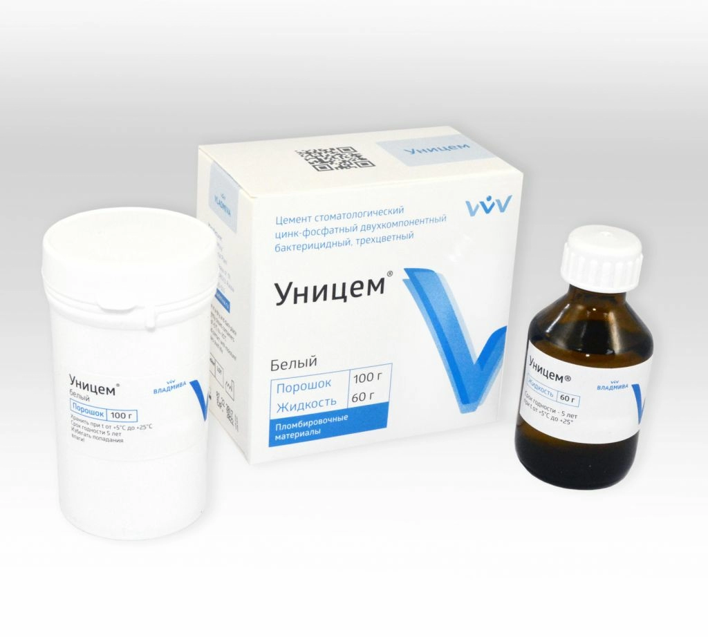 Цемент-Уницем в ассортименте, 100г порошок+60г жидкость (ВладМиВа)