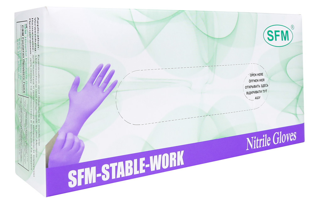 Перчатки нитрил SFM , 50 пар в ассортименте