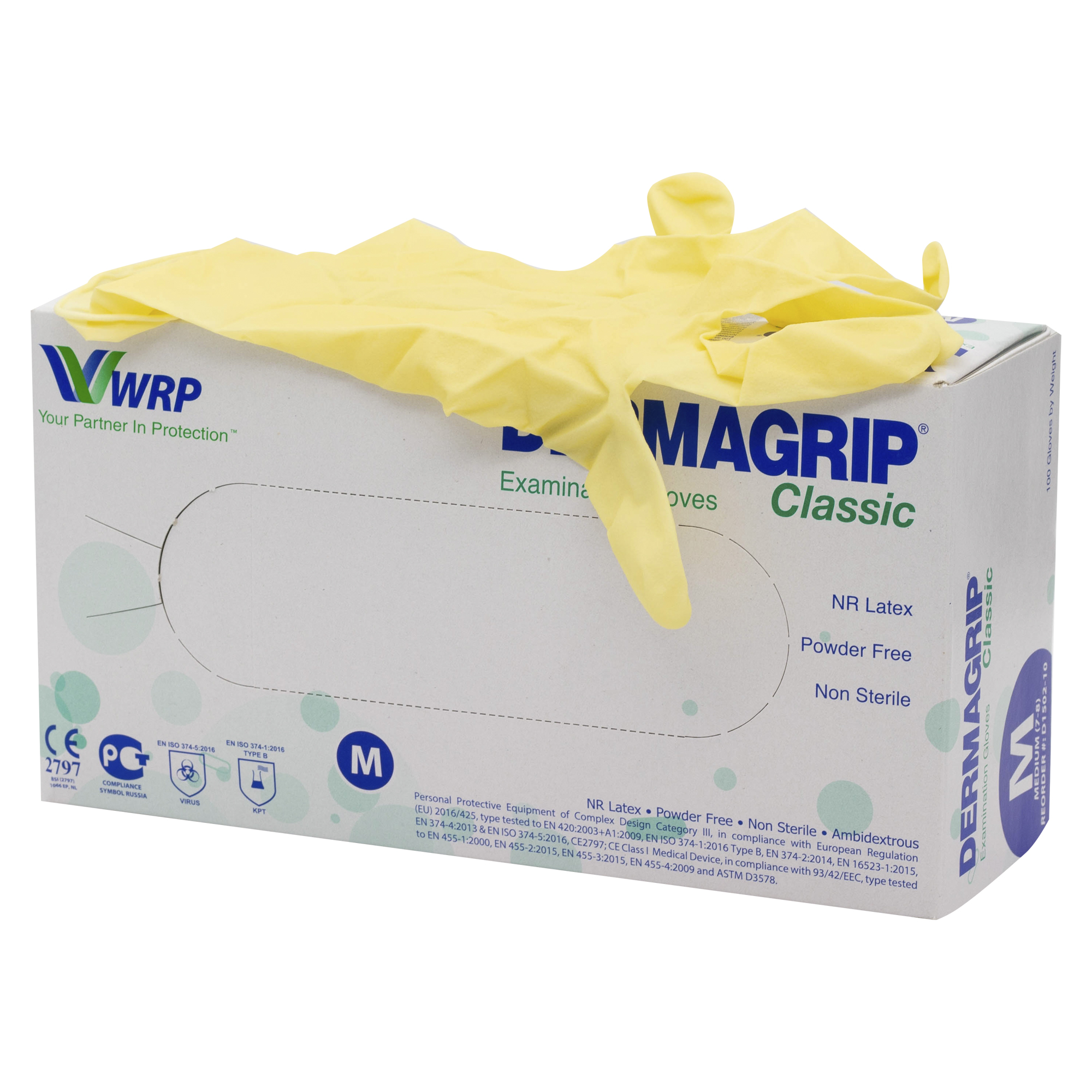 Перчатки DERMAGRIP CLASSIС см. латекс. нестер. Неопудр, в ассортименте